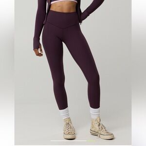 Aerie Ribbed Leggings Cool Berry - Deep Plum Womens Large Short